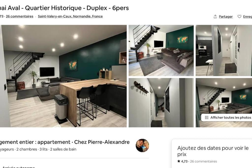 Appartement Quartier Historique Duplex 6Pers à Saint-Valery-en-Caux Extérieur photo